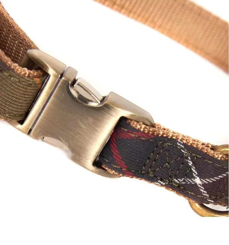 Barbour Classic Tartan Webbing Dog Collar-1